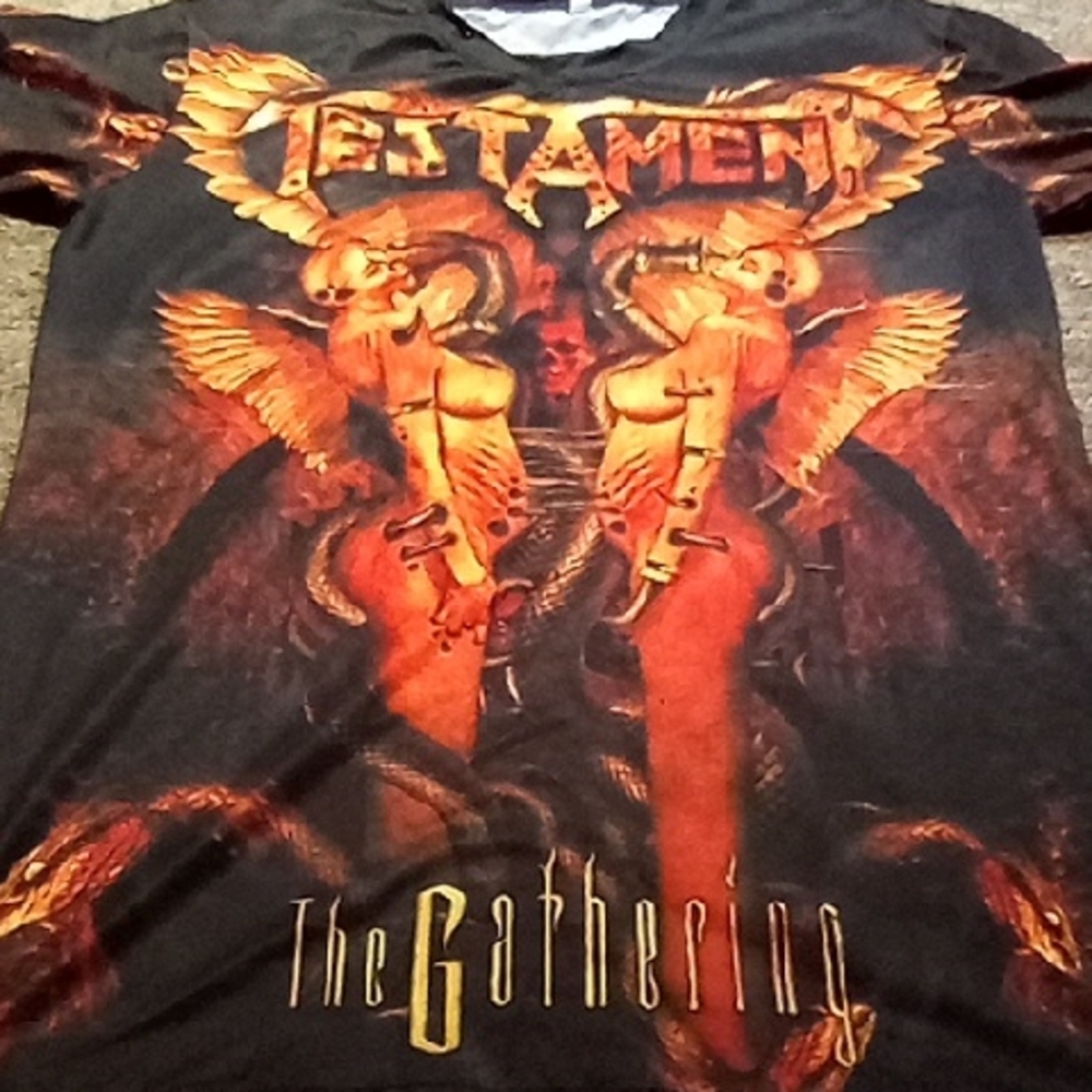 Men's AOP Large Testament The Gathering Band Metal Shirt Medusa All Over Print
